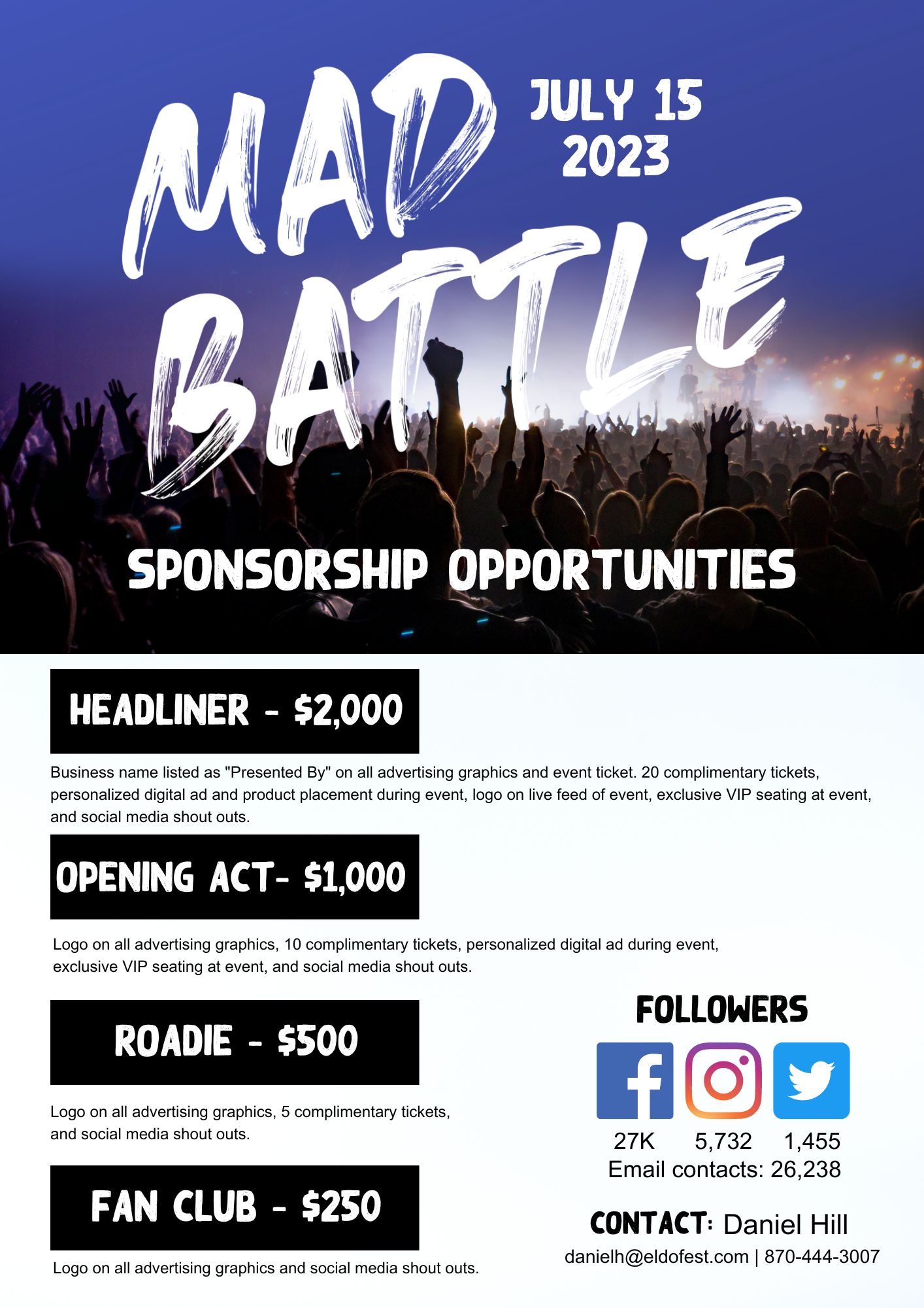 Mad battle sponsorship